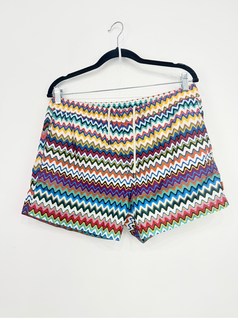 Missoni Mare Colorful Zigzag Print Mesh Lining Drawstring Swim Shorts